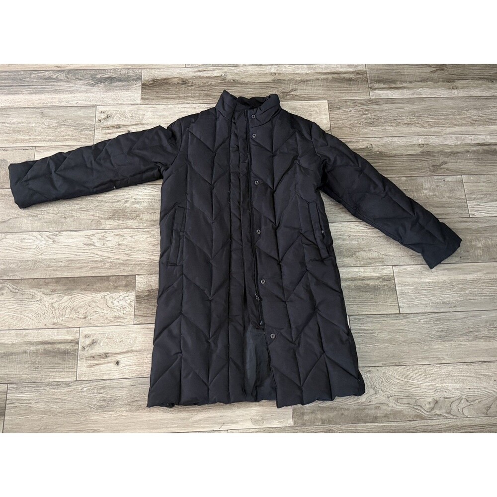 Black Full Length Winter Puffer Coat Ladies Women's Size L